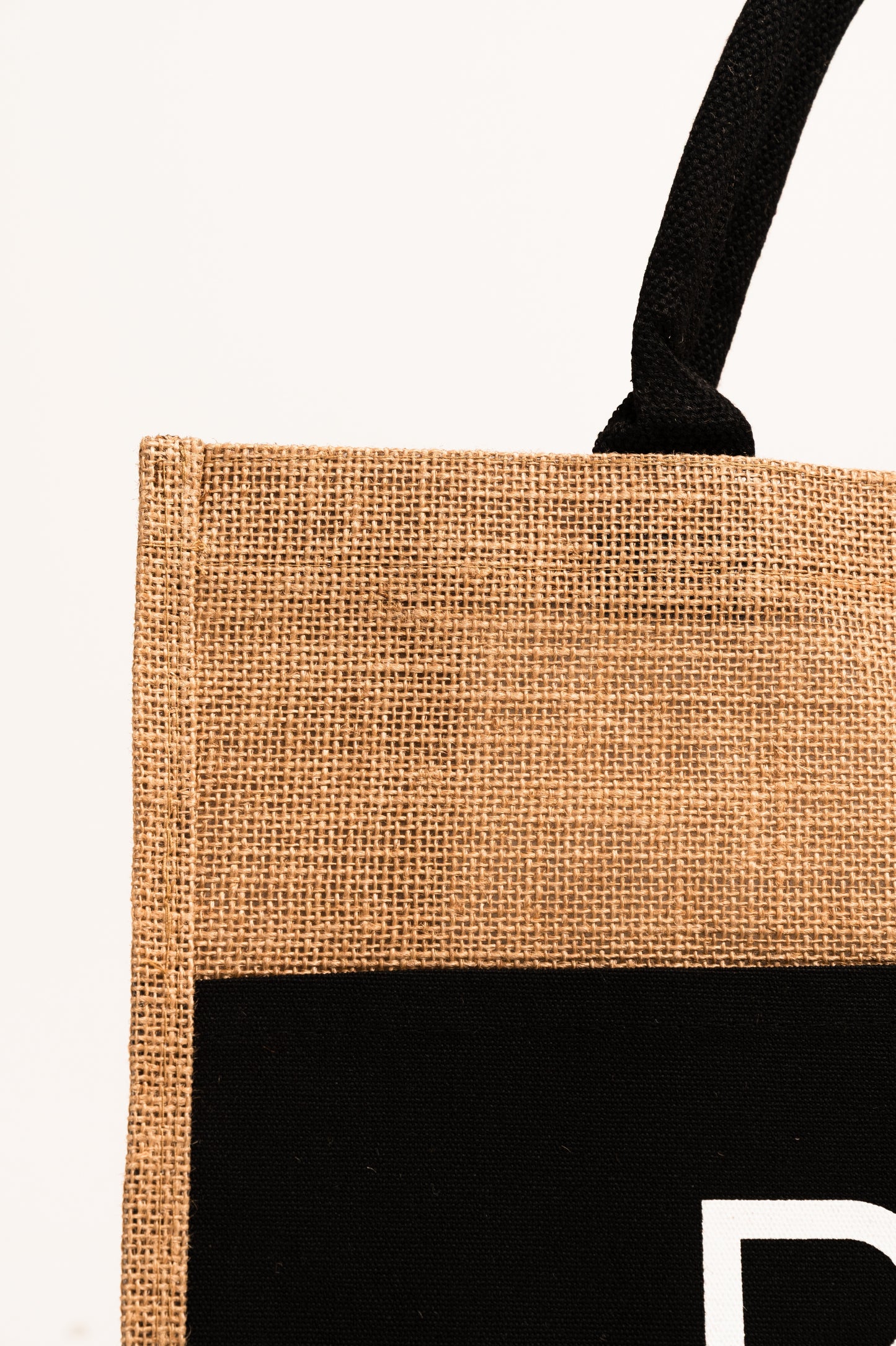 Burlap Tote W/ Button