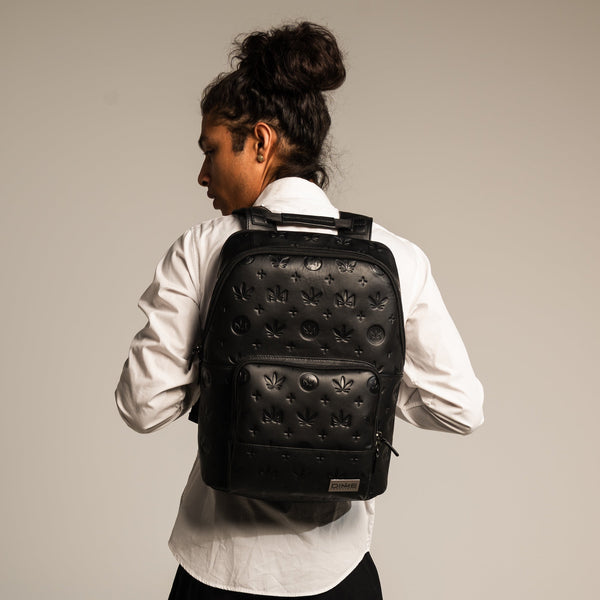 Gunmetal Monogram Leather Backpack