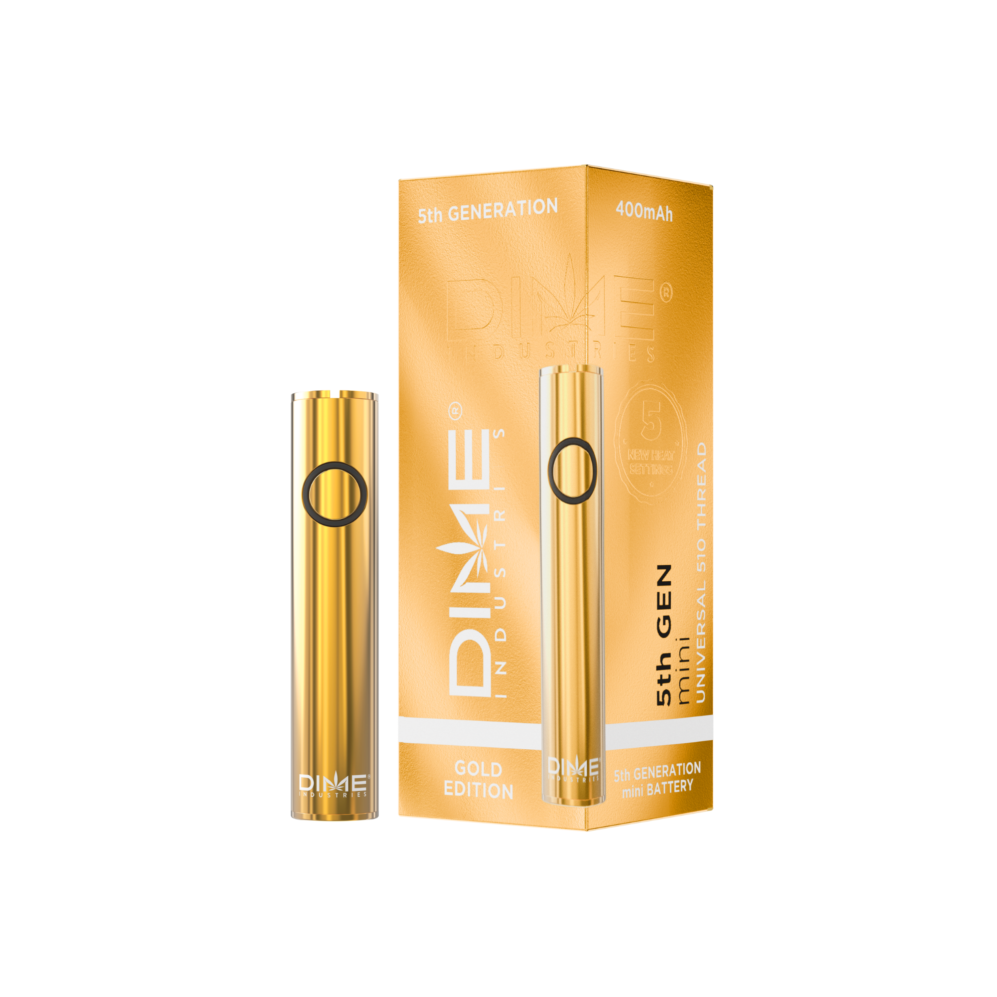 DIME Gold Edition Mini 5th Gen Battery Premium 510 Device Dime Merch DIME Gold Edition Mini 5th Gen Battery Premium 510 Device Dime Merch