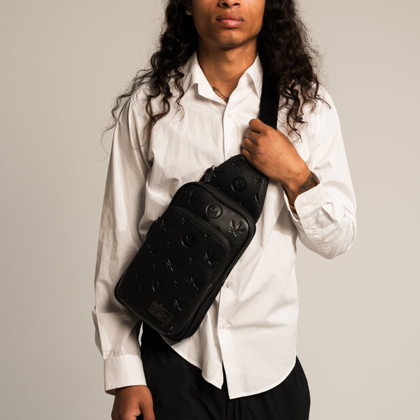 Gunmetal Monogram Leather Crossbody