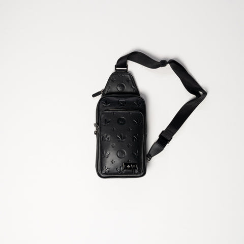 Gunmetal Monogram Leather Crossbody Bag
