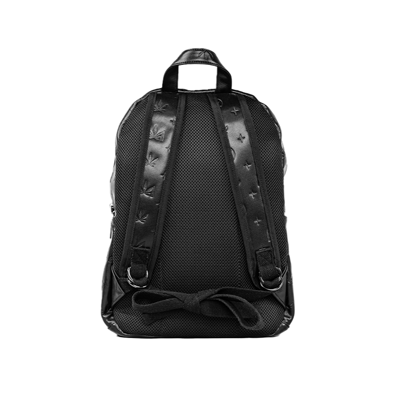 Genuine Leather Backpack with Dime Pattern