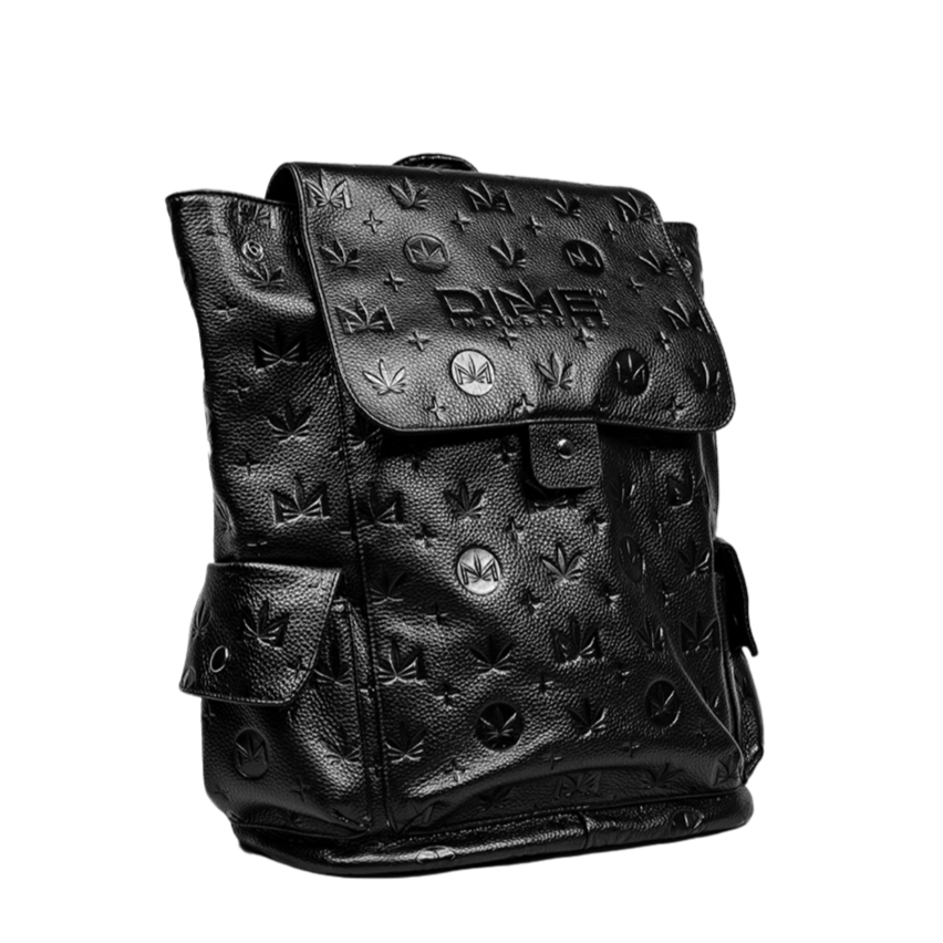 Genuine Leather Rucksack with Dime Pattern