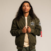 Bomber Jacket with Chenille Patch