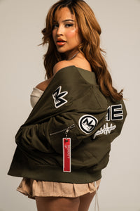 Bomber Jacket with Chenille Patch