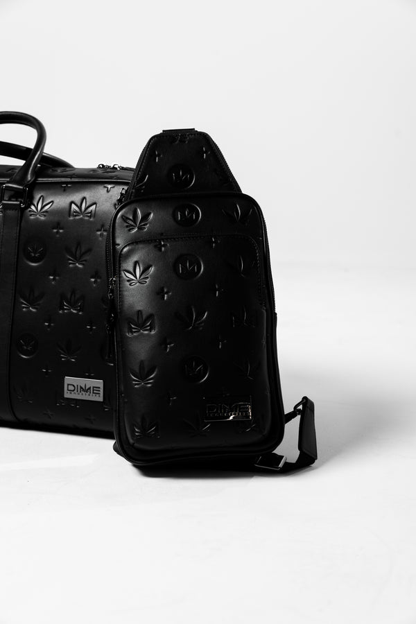 Gunmetal Monogram Leather Crossbody Bag