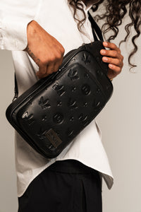 Gunmetal Monogram Leather Crossbody