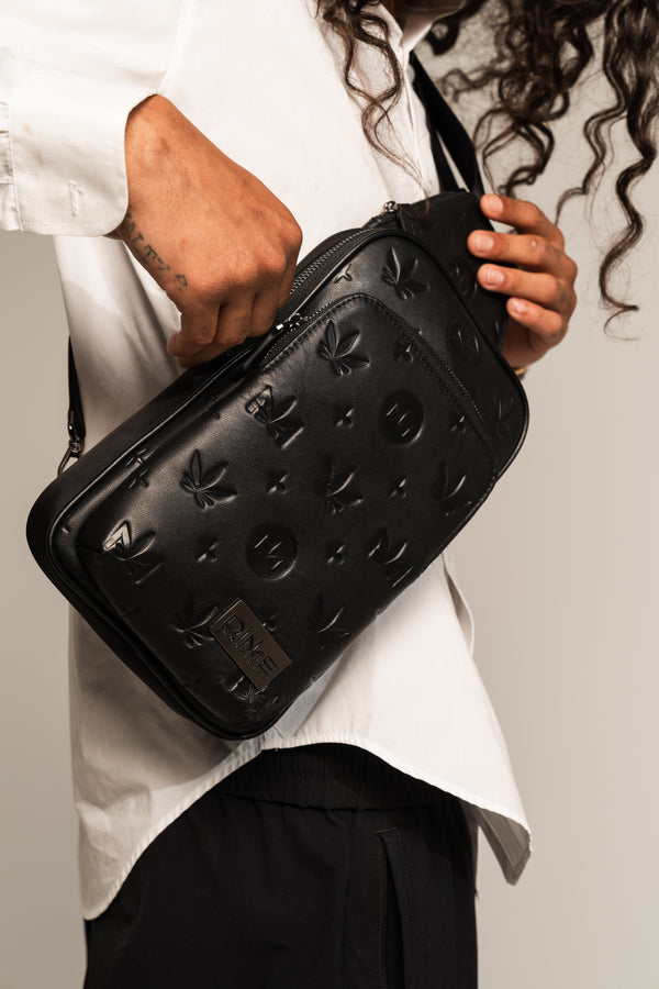 Gunmetal Monogram Leather Crossbody