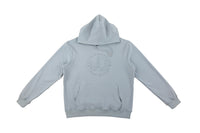 Slate Blue Embossed Leaf Logo Hoodie