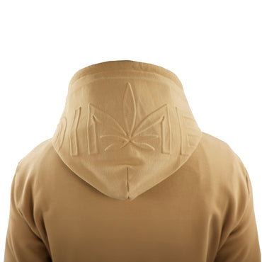 Tan Embossed Leaf Logo Hoodie