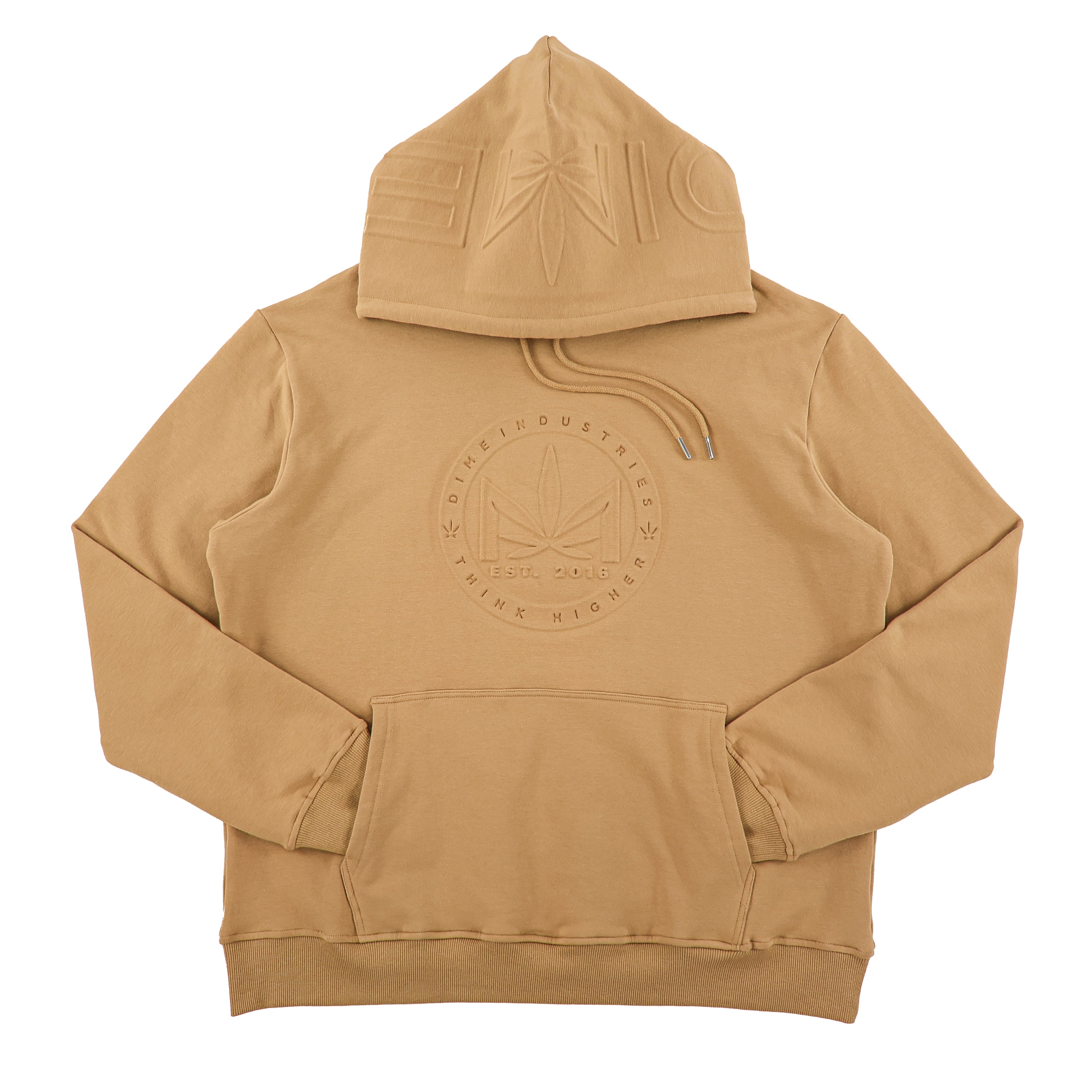 Tan Embossed Leaf Logo Hoodie