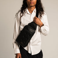 Gunmetal Monogram Leather Crossbody