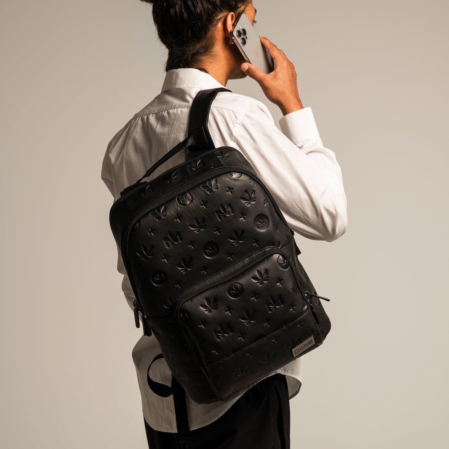 Gunmetal Monogram Leather Backpack