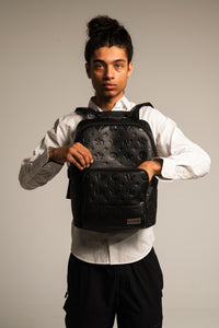 Gunmetal Monogram Leather Backpack