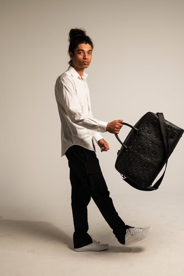 Gunmetal Monogram Leather Duffle Bag