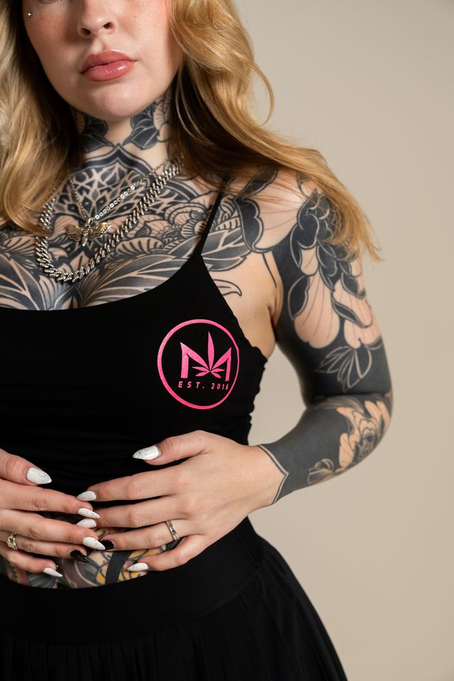 Dime Piece Tank Top Pink Logo