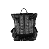 Genuine Leather Rucksack with Dime Pattern