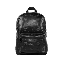 Genuine Leather Backpack with Dime Pattern