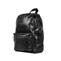 Genuine Leather Backpack with Dime Pattern