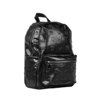 Genuine Leather Backpack with Dime Pattern