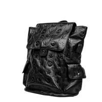 Genuine Leather Rucksack with Dime Pattern