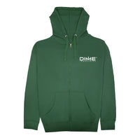 Zip-Up Hoodie - Green with White Logo