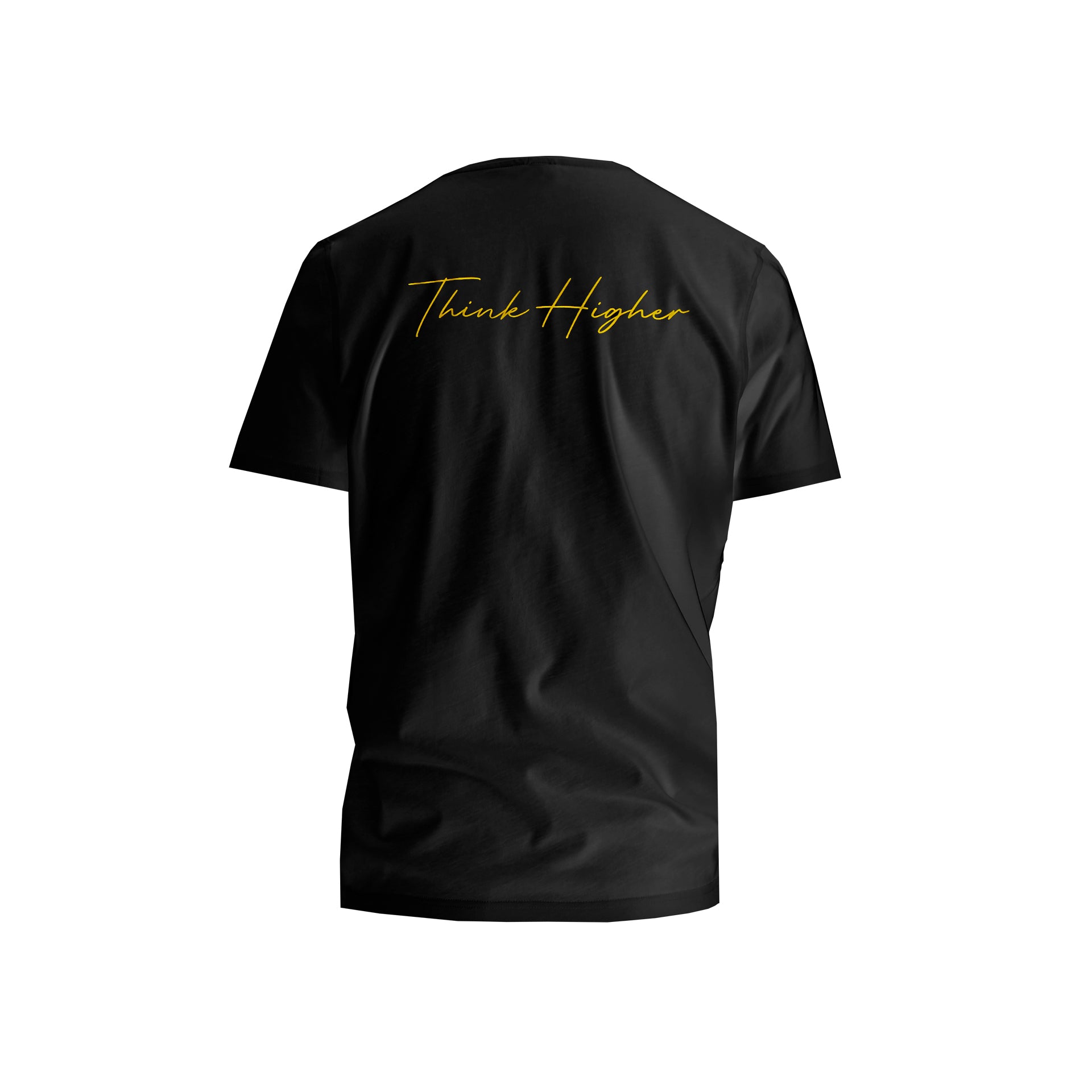 T-shirt - 'Think Higher' - Yellow